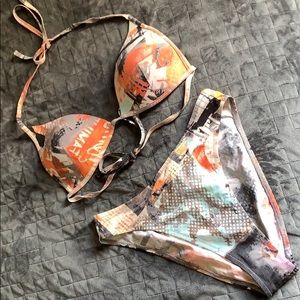 Gideon Oberson Grafiti Print Bikini